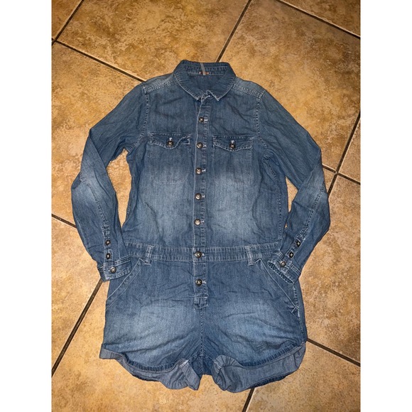 Free People Indigo Denim Romper - Picture 1 of 3